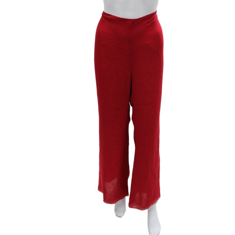 Jackie Rogers Women Dress Pants Red Polyester Zip 30in Inseam Size M